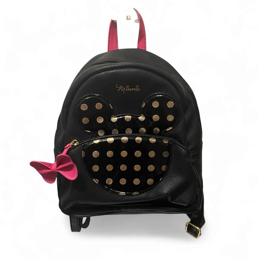 Disney - Dani by Danielle Nicole Black and Pink Minnie Backpack Purse w/ Bow